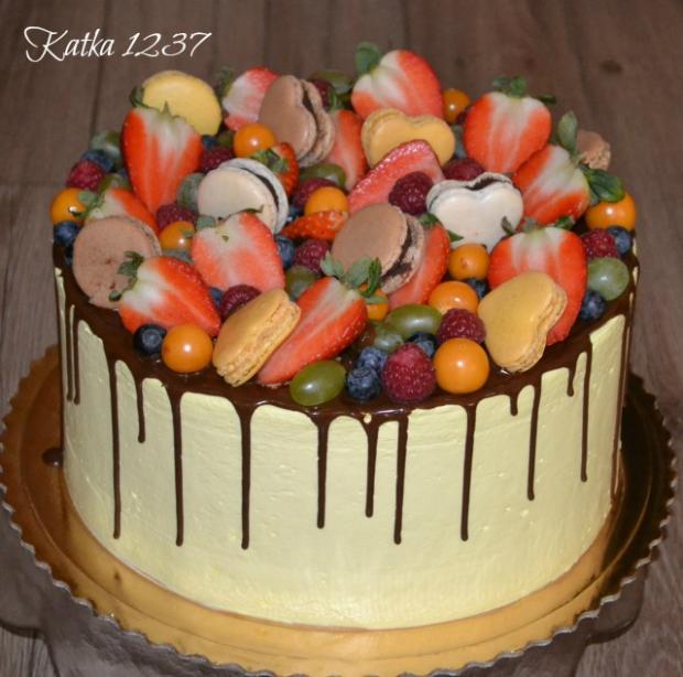 ovocná s krémom dookola, torta, Drip torty, katka1237, 1