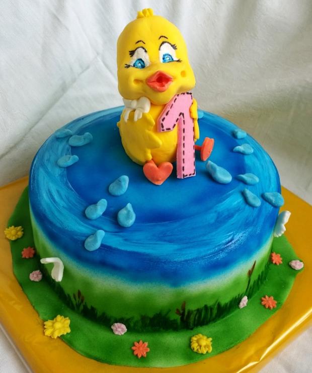 S káčatkom..., torta, Torty so zvieratkami, Mariolka, 2