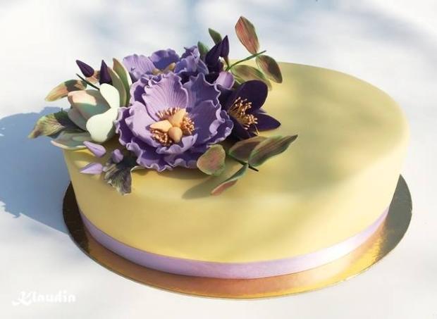 žlto - fialová, torta, Narodeninové torty žlto - fialová, torta, Narodeninové torty, TORTY Klaudia, 1