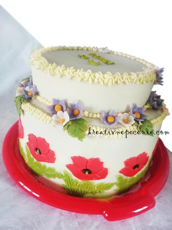 Tortička s lúčnymi kvetmi, torta, Narodeninové torty, kreativnepecenie, 1