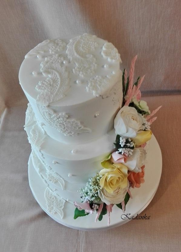 Svadobná vo vintage štýle, torta, Svadobné torty, Kadanka, 5