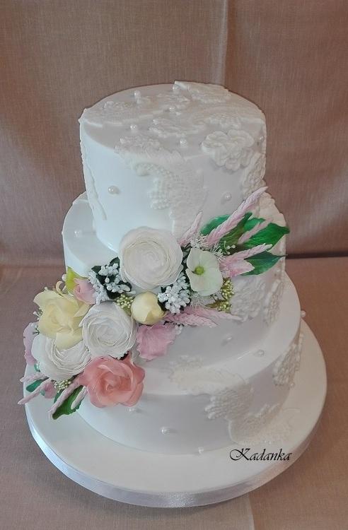 Svadobná vo vintage štýle, torta, Svadobné torty, Kadanka, 3