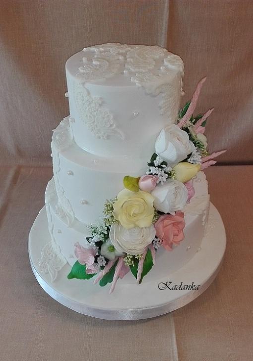 Svadobná vo vintage štýle, torta, Svadobné torty, Kadanka, 2