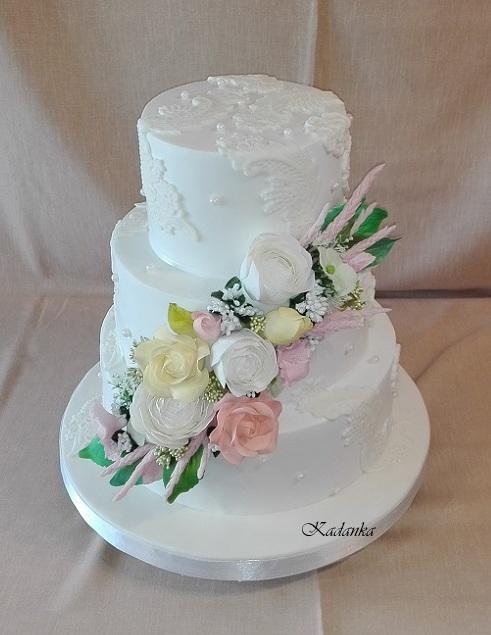 Svadobná vo vintage štýle, torta, Svadobné torty, Kadanka, 1