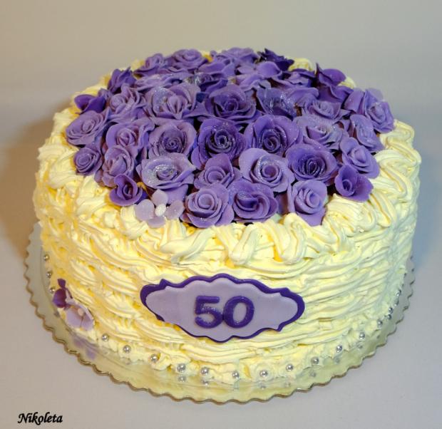 s ružičkami, torta, Narodeninové torty, Nikoleta, 1