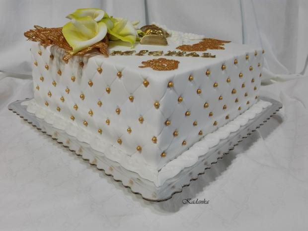PSP v zlato bielom, torta, Torty na cirkevné sviatky, Kadanka, 2