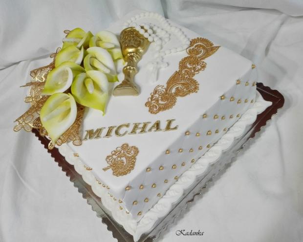 PSP v zlato bielom, torta, Torty na cirkevné sviatky, Kadanka, 4