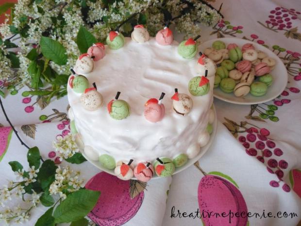 Jablková s pusinkami, torta, Netradičné torty, kreativnepecenie, 1