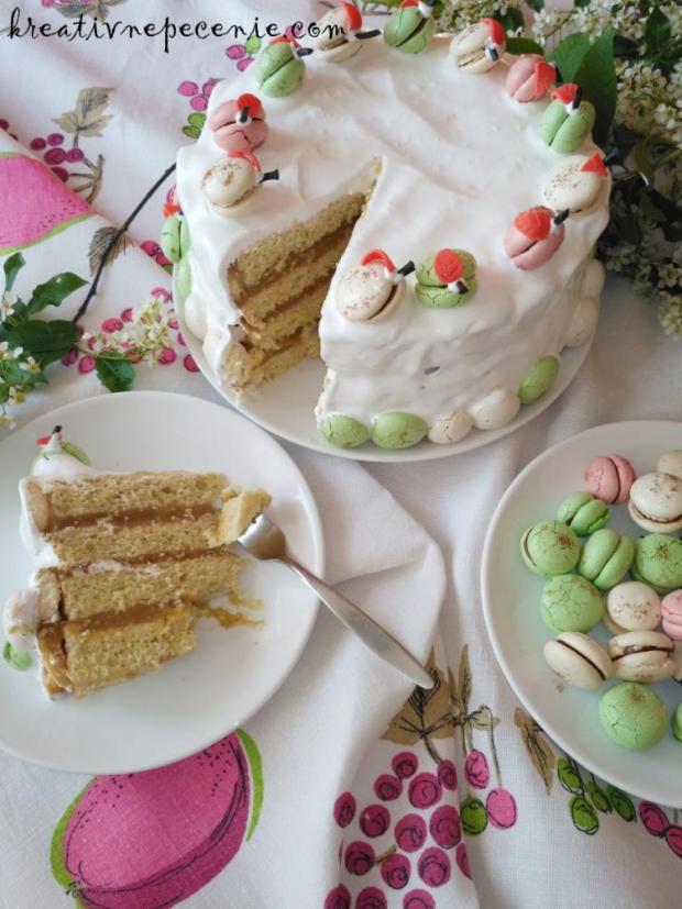 Jablková s pusinkami, torta, Netradičné torty, kreativnepecenie, 2
