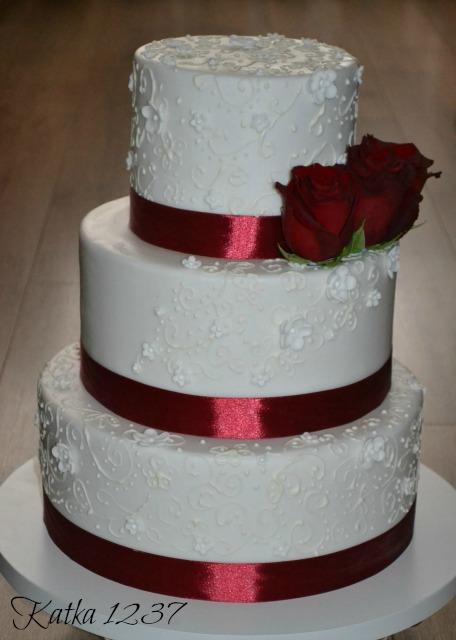 s maľovanými ornamentami a živými ružami, torta, Svadobné torty s maľovanými ornamentami a živými ružami, torta, Svadobné torty, katka1237, 1