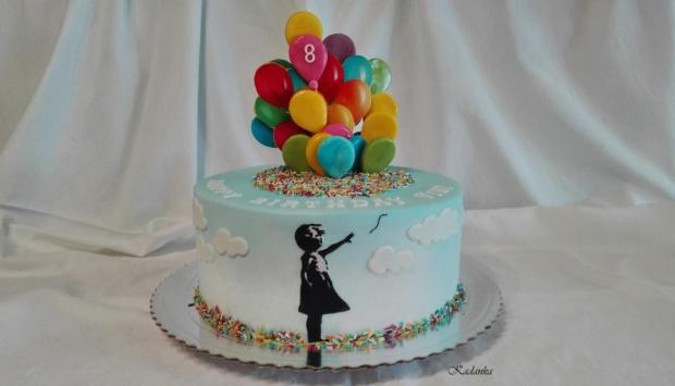 Balóniky, torta, Torty pre dievčatá, Kadanka, 2