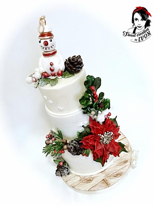 Štedrovečerná s retro figúrkou, torta, Vianočné torty Štedrovečerná s retro figúrkou, torta, Vianočné torty, by Ivon, 3