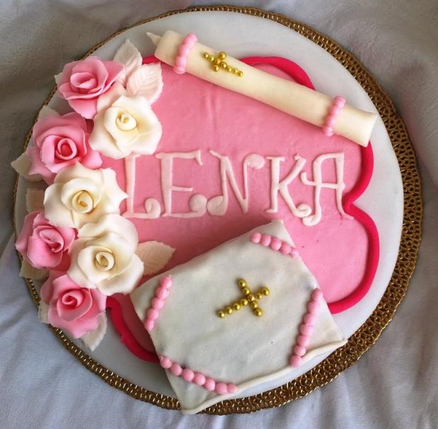 K PSP v ružovom..., torta, Torty na cirkevné sviatky, Mariolka, 1
