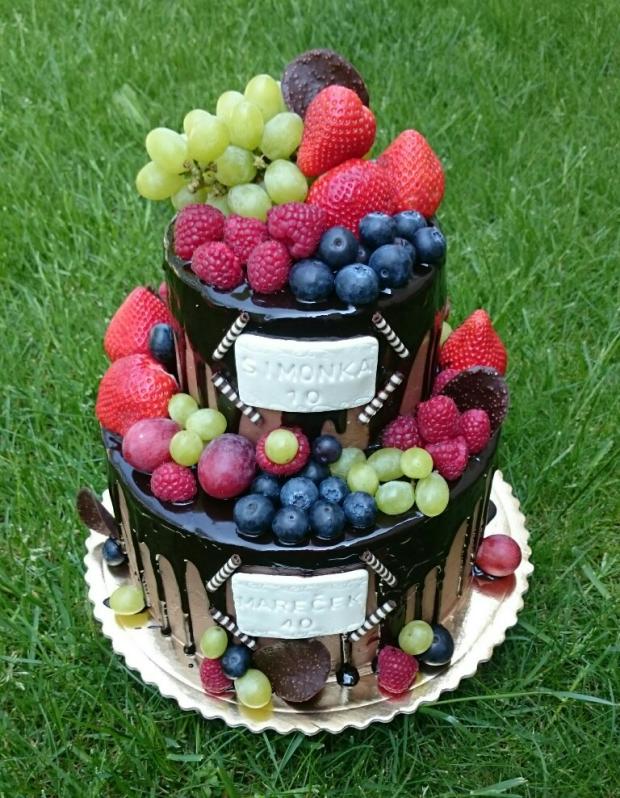 Čokoladová tortička s ovocím, torta, Čokoládové torty, andy611, 1