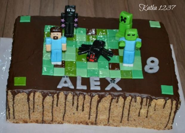 čokoládová Minecraft, torta, Čokoládové torty, katka1237, 1