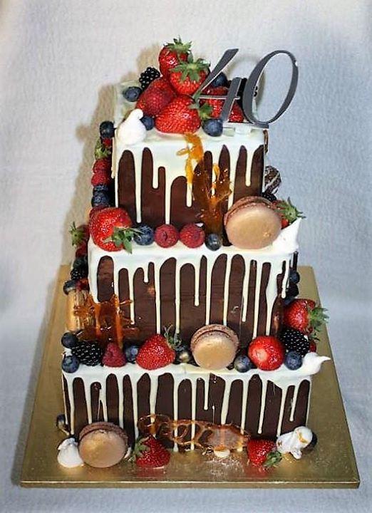 Poschodová drip torta, torta, Čokoládové torty, stanula, 1