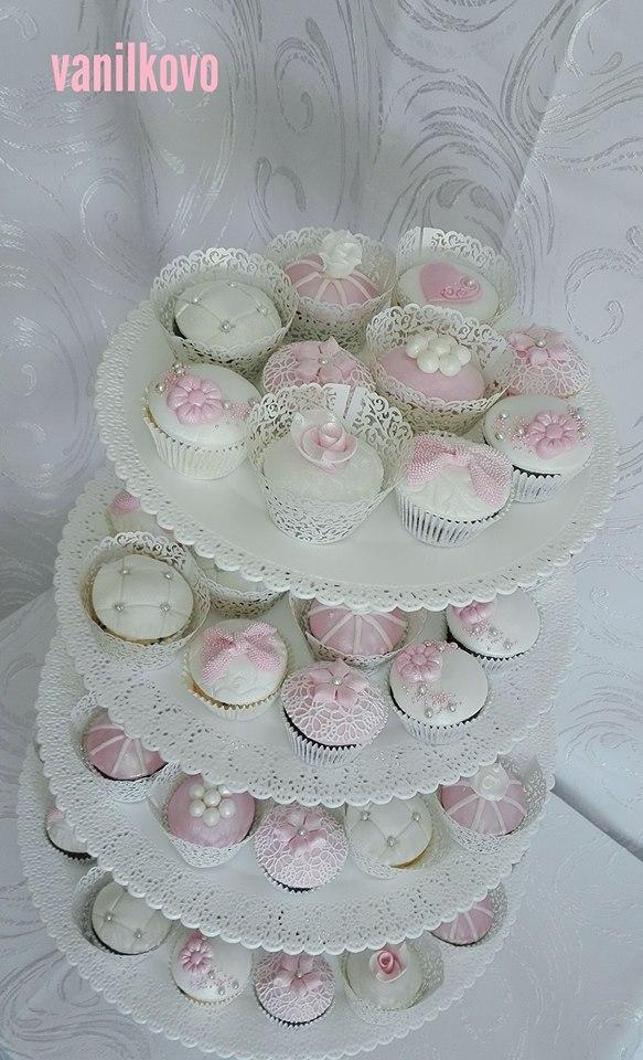 svadobné muffins, torta, Svadobné torty, vanilkovo, 1
