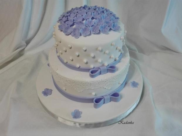 Svadobná bielo fialová, torta, Svadobné torty, Kadanka, 2