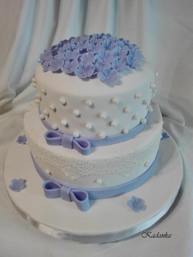 Svadobná bielo fialová, torta, Svadobné torty, Kadanka, 4