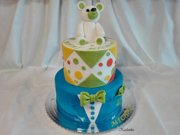 Dvoj torta  Na krstiny a zároveň 40 - tka otecka, torta, Torty na krstiny, Kadanka, 4