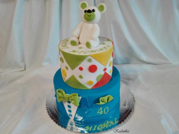 Dvoj torta  Na krstiny a zároveň 40 - tka otecka, torta, Torty na krstiny, Kadanka, 2