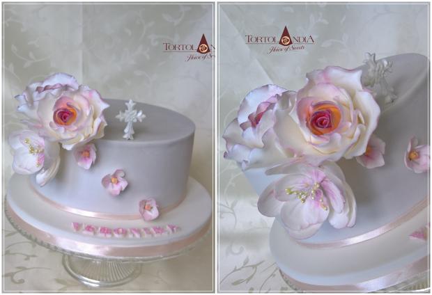 Elegantná s ružami k PSP pre Veroniku, torta, Torty na cirkevné sviatky Elegantná s ružami k PSP pre Veroniku, torta, Torty na cirkevné sviatky, Tortolandia.sk, 1