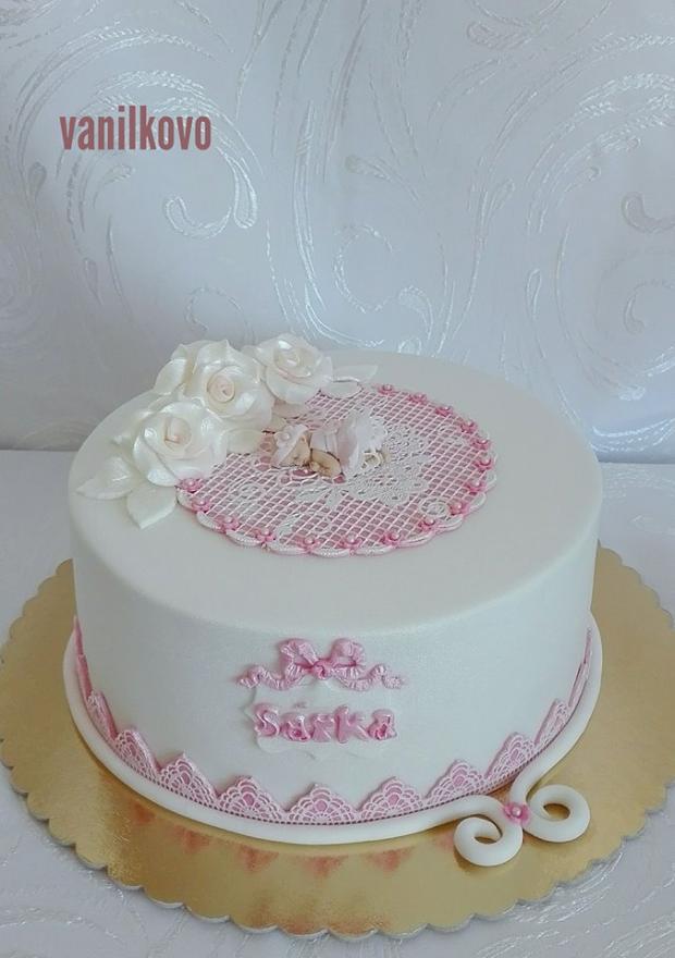 krstiny Sarka, torta, Torty na krstiny krstiny Sarka, torta, Torty na krstiny, vanilkovo, 1