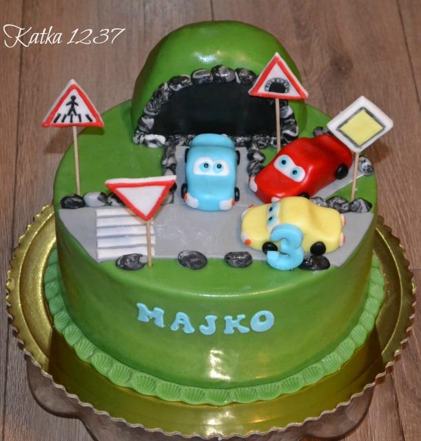 s autíčkami, torta, Torty autíčka, vláčiky, katka1237, 1