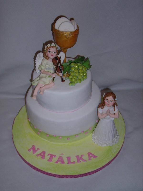 1.sv. prijímanie - Natálka, torta, Torty na cirkevné sviatky 1.sv. prijímanie - Natálka, torta, Torty na cirkevné sviatky, mariaJ, 1