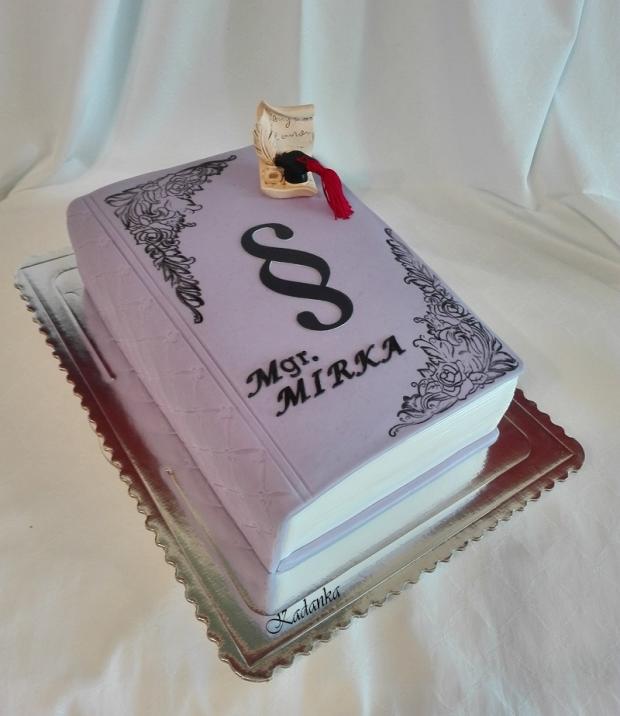 Promočná kniha vo fialovom..., torta, Torty - škola, stužková, Kadanka, 1