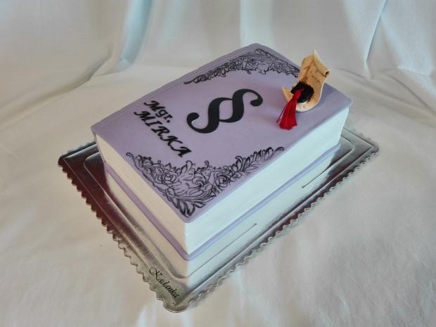 Promočná kniha vo fialovom..., torta, Torty - škola, stužková, Kadanka, 2