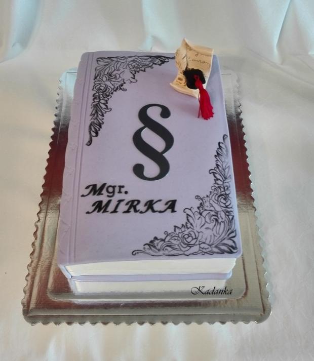 Promočná kniha vo fialovom..., torta, Torty - škola, stužková, Kadanka, 4