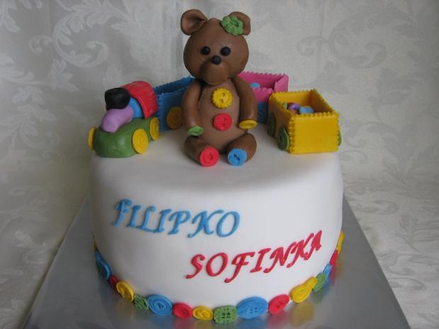 Macko s vláčikom, torta, Torty autíčka, vláčiky, lienkaS, 1