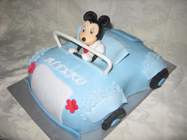 Autíčko s Mickym, torta, Torty autíčka, vláčiky, lienkaS, 1