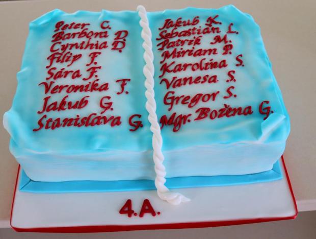 Školská kniha, torta, Torty - škola, stužková, cukrový ateliér, 1