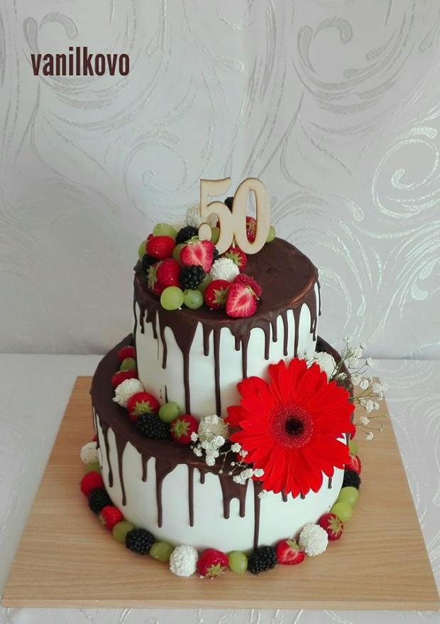 50, torta, Narodeninové torty, vanilkovo, 1