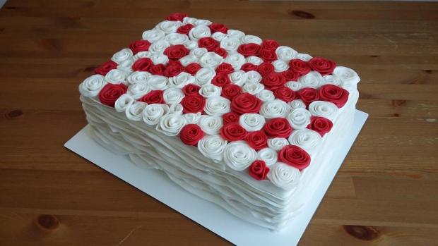 Červenobiele ruže, torta, Narodeninové torty Červenobiele ruže, torta, Narodeninové torty, juraj.ba, 1