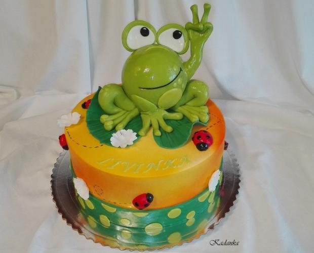 Žabka skákalka pre dvojročnú Livinku, torta, Torty so zvieratkami, Kadanka, 4