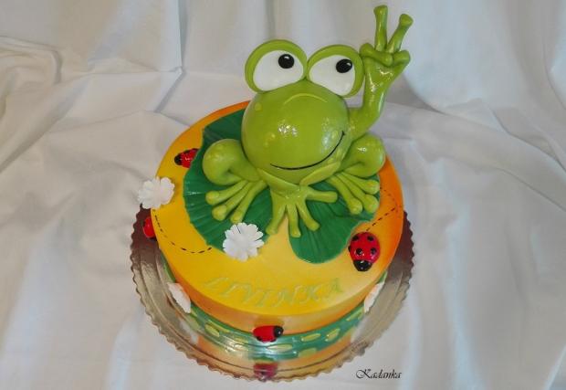 Žabka skákalka pre dvojročnú Livinku, torta, Torty so zvieratkami, Kadanka, 3