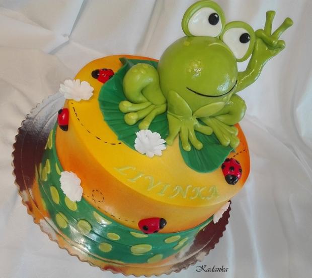 Žabka skákalka pre dvojročnú Livinku, torta, Torty so zvieratkami, Kadanka, 2