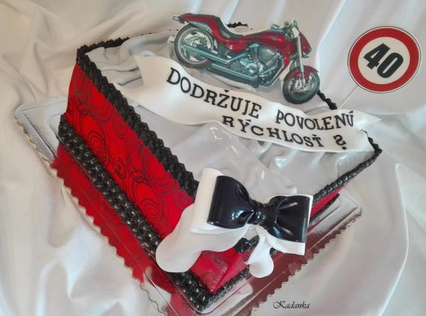 Dezertík s motorkou Suzuki intruder choper, torta, Narodeninové torty, Kadanka, 1