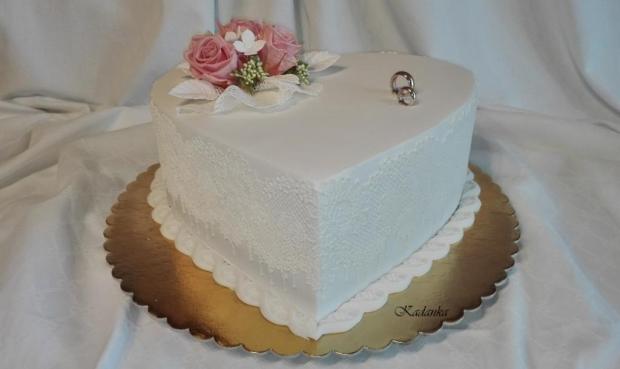 Svadobné srdce so stabilizovanými ružičkami..., torta, Svadobné torty, Kadanka, 1