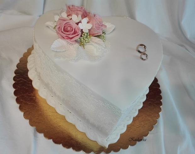 Svadobné srdce so stabilizovanými ružičkami..., torta, Svadobné torty, Kadanka, 3