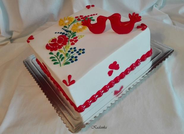 Po svadobná torta vyšívaná..., torta, Svadobné torty, Kadanka, 2
