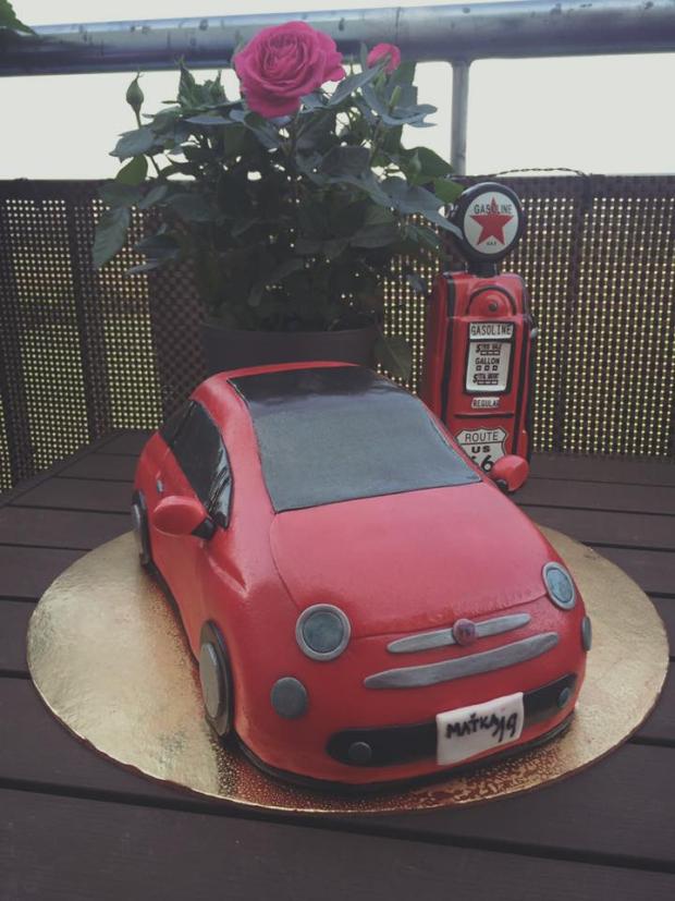 Fiat 500, torta, Torty autíčka, vláčiky Fiat 500, torta, Torty autíčka, vláčiky, Abika Točalka, 1