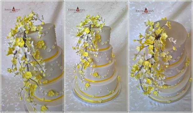 Svadobná smotanová s cukrovou kyticou, torta, Svadobné torty Svadobná smotanová s cukrovou kyticou, torta, Svadobné torty, Tortolandia.sk, 4