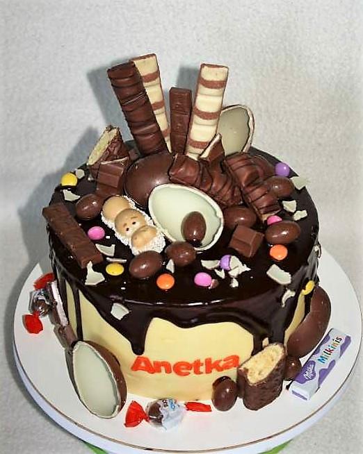 Drip torta s kinderčokoládami, torta, Drip torty, stanula, 1