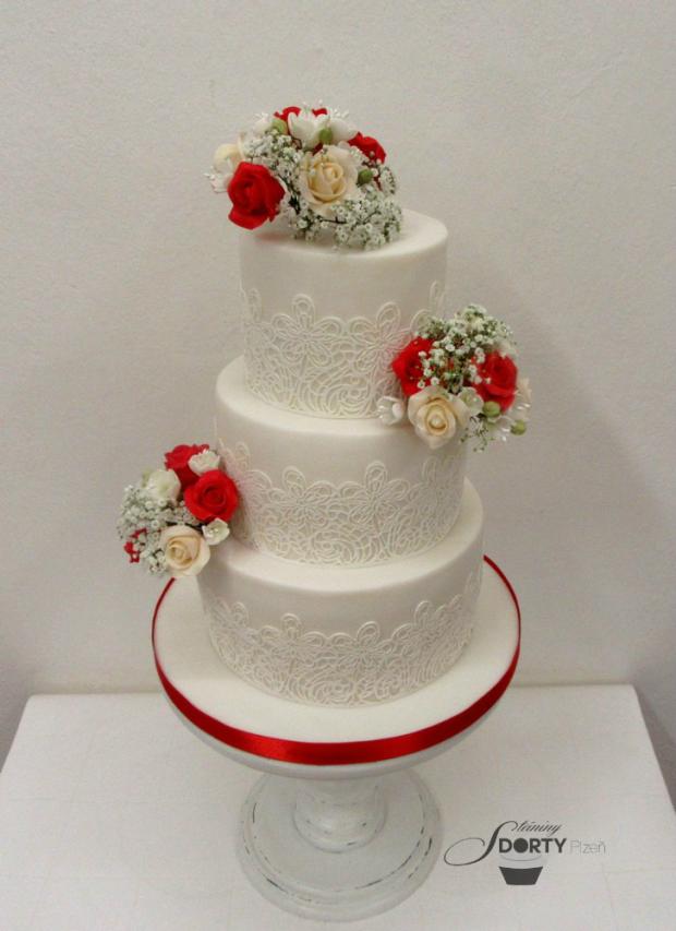Svatební romantický, torta, Svadobné torty, Stániny dorty, 1