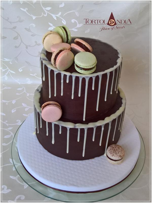 Drip cake & Makrónky, torta, Čokoládové torty, Tortolandia.sk, 1