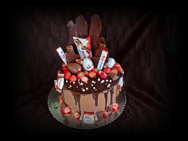 s kinder čokoládami, torta, Čokoládové torty, Mirka02, 1